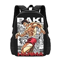 Anime Baki the Grappler Baki Hanma Backpack Cartoon Large Capacity Backpacks Laptop Backpack Lightweight Canvas Shoulder bag Outdoor Travel 16-Inch Black