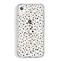for iPhone XR Case Clear with Pattern Design, Cute Protective Slim TPU Bumper + Shockproof Non Yellowing Back Cover for Women and Girls (Black Polka Dots)