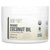 Aura Cacia Certified Organic Unrefined Coconut Oil, Fair Trade Certified | 6.25 fl. oz. | Cocos nucifera