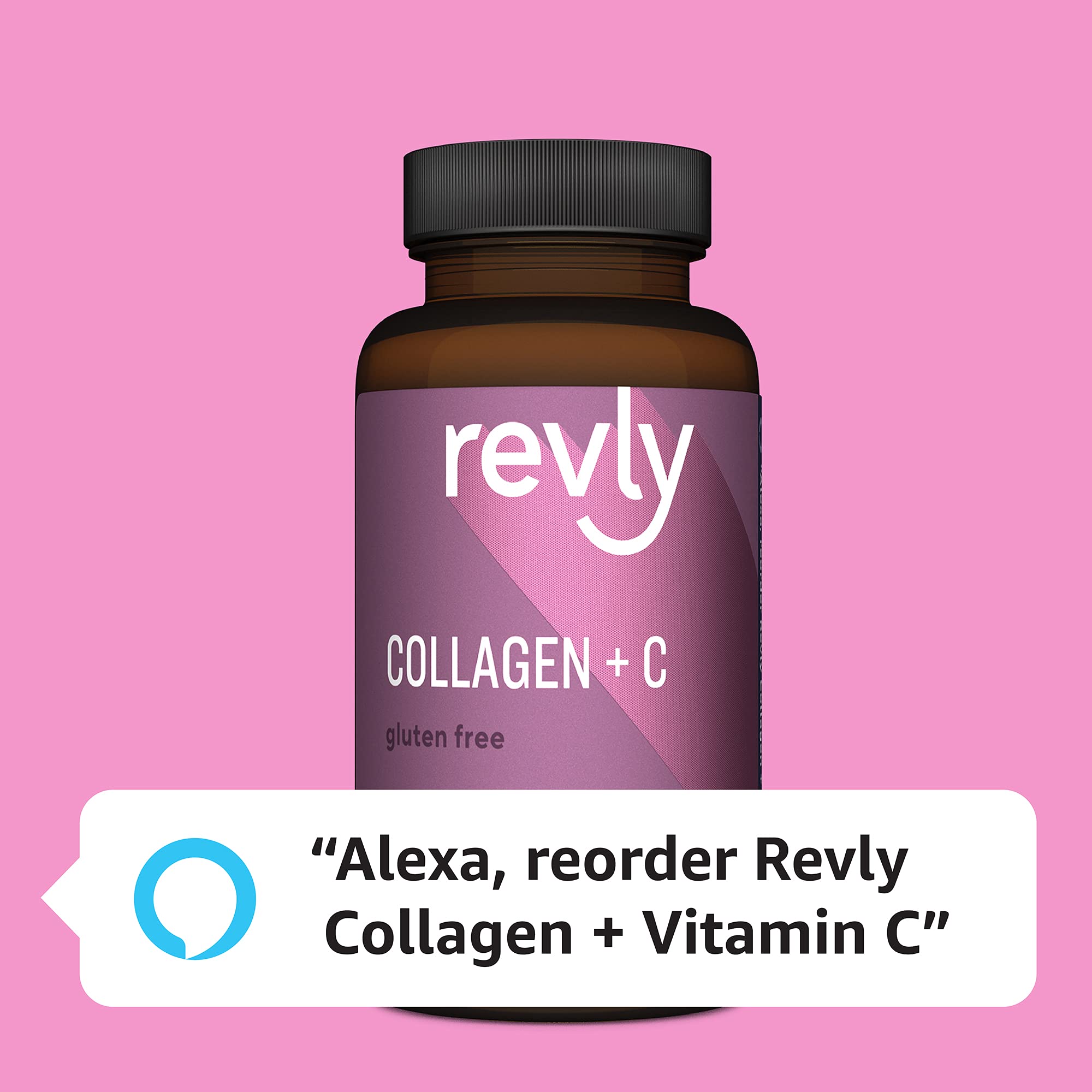 Amazon Brand - Revly Vitamin C, 2500 mg Collagen Peptides per Serving, 90 Tablets, 1 Month Supply