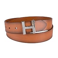 Women's H Monogram Plaque Buckle Casual Belt for Jeans, Trousers and Dresses