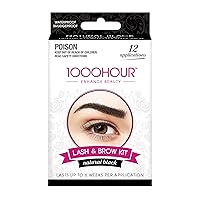 1000 Hour Professional Formula Lash and Brow Kit - Defined Brows with a Long-Lasting Formula with Eyebrow Mascara - Brow Gel for Stunning Brows that Last Up To 6 Weeks with 12 Applications - (Black)