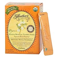 Heather's Tummy Fiber Organic Acacia Senegal Packets for IBS, 25 Count Travel Packs