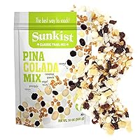 Sunkist® Pina Colada Blend Trail Mix - Fruit and Granola Combo, Low Sodium, Gluten Free Snack with Cinnamon Granola, Coconut, Pineapple, Yogurt Raisins, Raisins | Premium Quality | 13 oz Resealable Bag