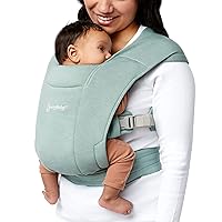 Ergobaby Embrace Cozy Newborn Essentials Baby Carrier Wrap (7-25 Pounds), Ponte Knit, Jade Green