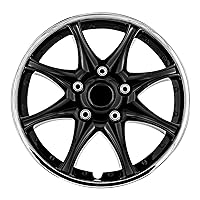 Pilot Automotive WH522-17C-B 17 Inch Black & Chrome Universal Hubcap Wheel Covers for Cars - Set of 4 - Fits Most Cars