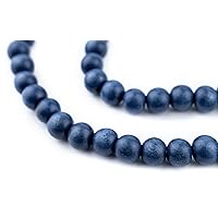 TheBeadChest 8mm Natural Round Wood Beads, Wooden Beads Loose Wood Spacer Beads for DIY Jewelry Making, 4 Sizes (8mm, 10mm, 12mm, 20mm) - Blue - Cobalt
