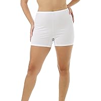 Underworks USA Women's 100% Cotton Cuff Leg 5-inch Inseam Bloomers Pettipants 3-Pack