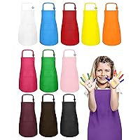 kids Apron, 12 Pack Kids Aprons For Girls Boys, Children Art Painting Aprons Kitchen Classroom Cooking Baking For Age 6-13 Years(Multicolor)