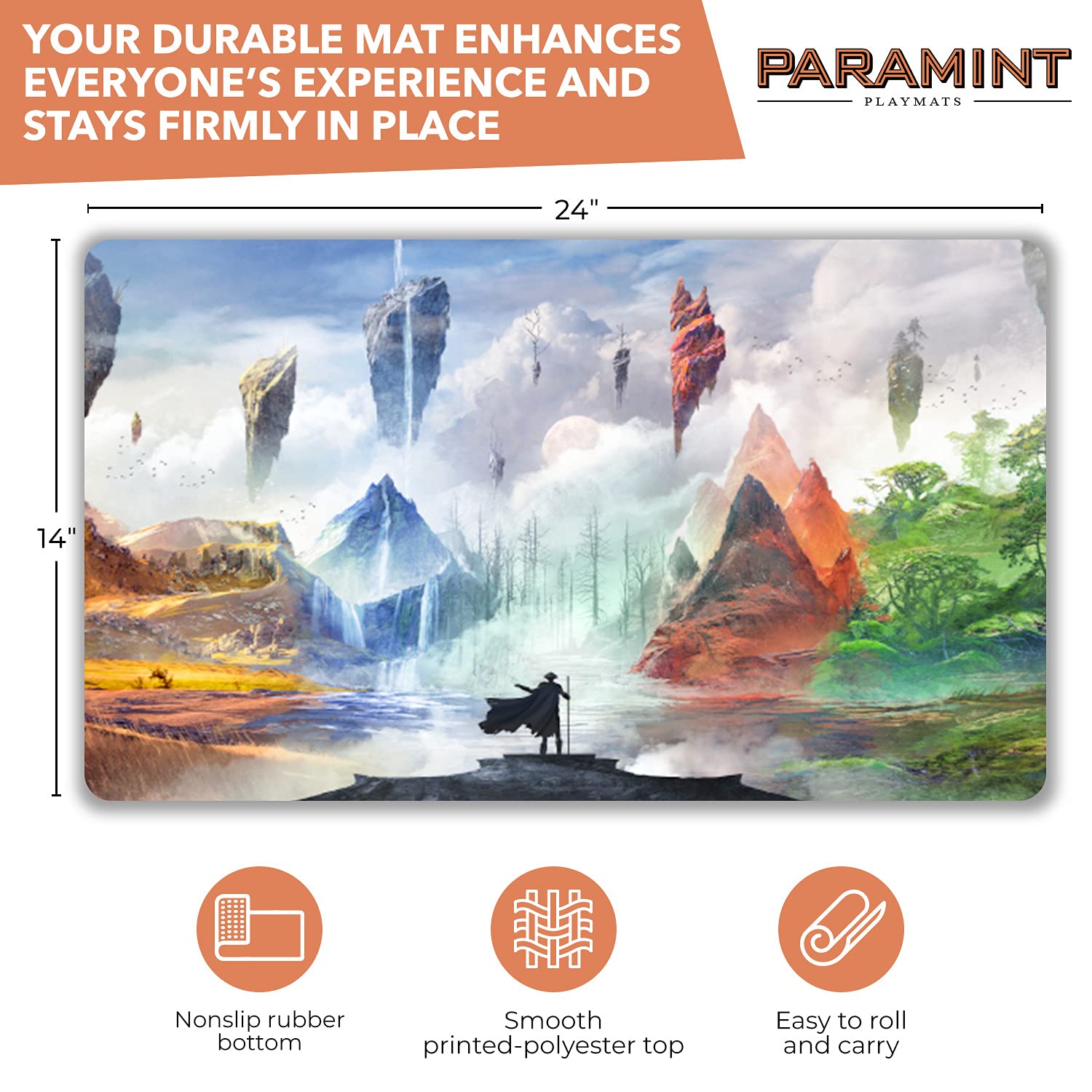 Paramint Eternal Wanderer (Stitched) - MTG Playmat - Compatible for Magic The Gathering Playmat - Play MTG, YuGiOh, TCG - Original Play Mat Art Designs & Accessories