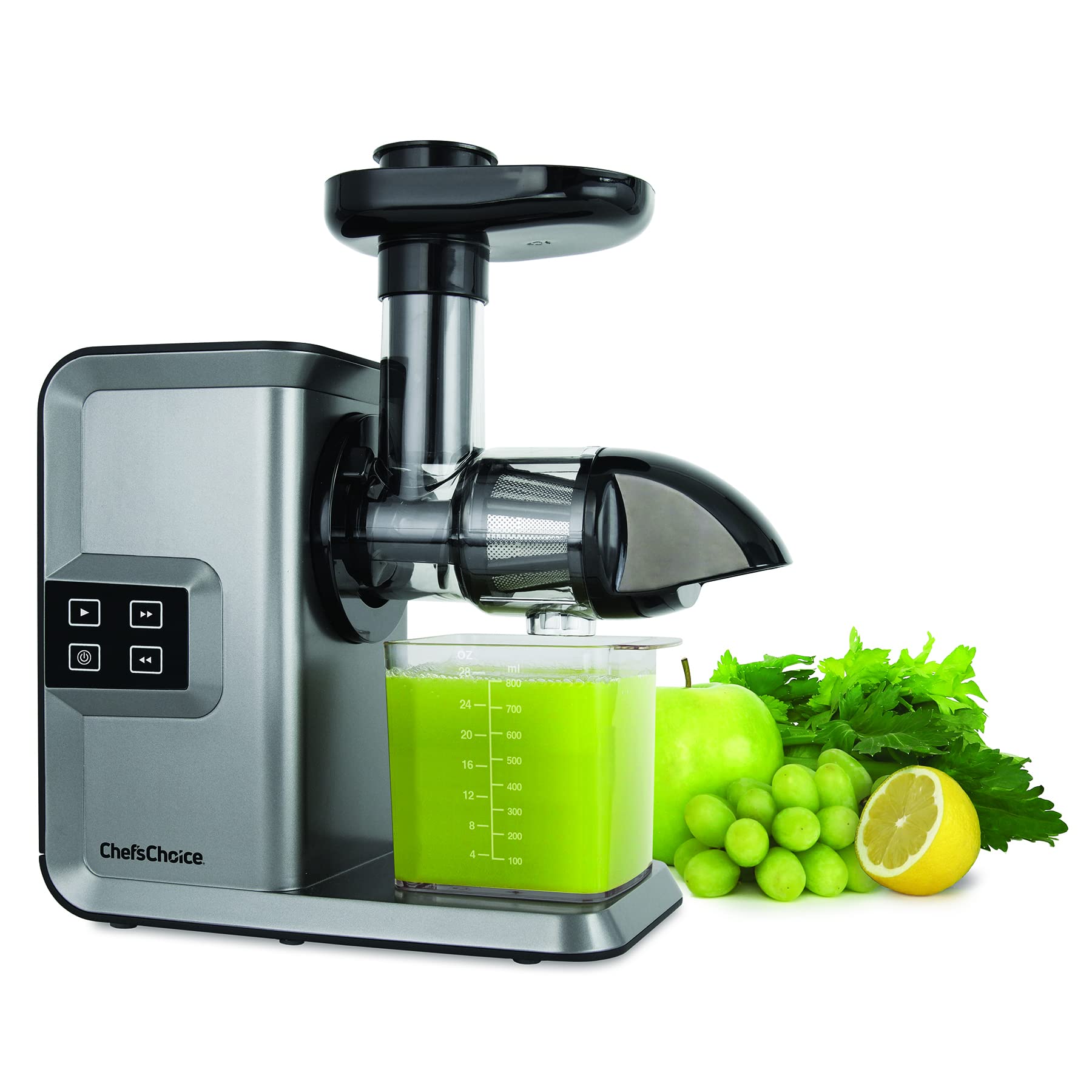 Chef’sChoice Juicer Cold Press Masticating For Fruits Vegetables and Greens, 150-Watts, Silver (Renewed Premium)