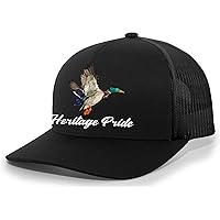 Heritage Pride Duck Hunting Outdoors Duck Embroidered Mens Embroidered Mesh Back Trucker Hat