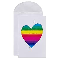 American Greetings Blank Cards with Envelopes, Rainbow Heart Stationery (48-Count)