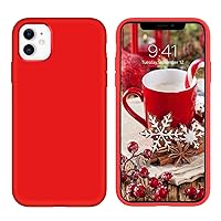 GUAGUA iPhone 11 Case Liquid Silicone Soft Gel Rubber Slim Lightweight Microfiber Lining Cushion Texture Cover Shockproof Protective Anti-Scratch Phone Case for iPhone 11 6.1-inch 2019 Red