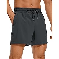 CRZ YOGA Men's Linerless Workout Shorts - 5'' / 7'' Lightweight Quick Dry Running Sports Athletic Gym Shorts with Pockets