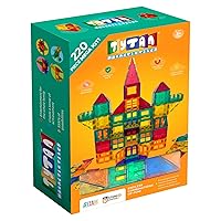 Tiles 220-Piece Supersized Magnetic Tiles Building Set, 1000s of Creations, Large 3D Castles, Massive Vehicles, & Rocket Ships, Kids’ STEM Toy, Architecture, Innovative Play, Ages 3 and Up