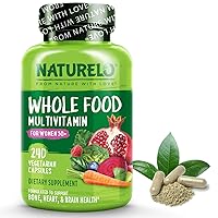 NATURELO Whole Food Multivitamin for Women 50+ (Iron Free) with Vitamins, Minerals, & Organic Extracts - Supplement for Post Menopausal Women Over 50 - No GMO - 240 Vegan Capsules