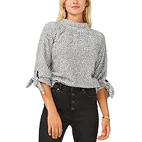 Vince Camuto Womens Gray Knit Elbow Sleeve Mock Neck Top XXS
