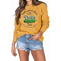 Canned Pickle Sweatshirt, Funny Fashion Top, Warm Pickle Jar Sweatshirt, Trendy Fall Clothes for Women