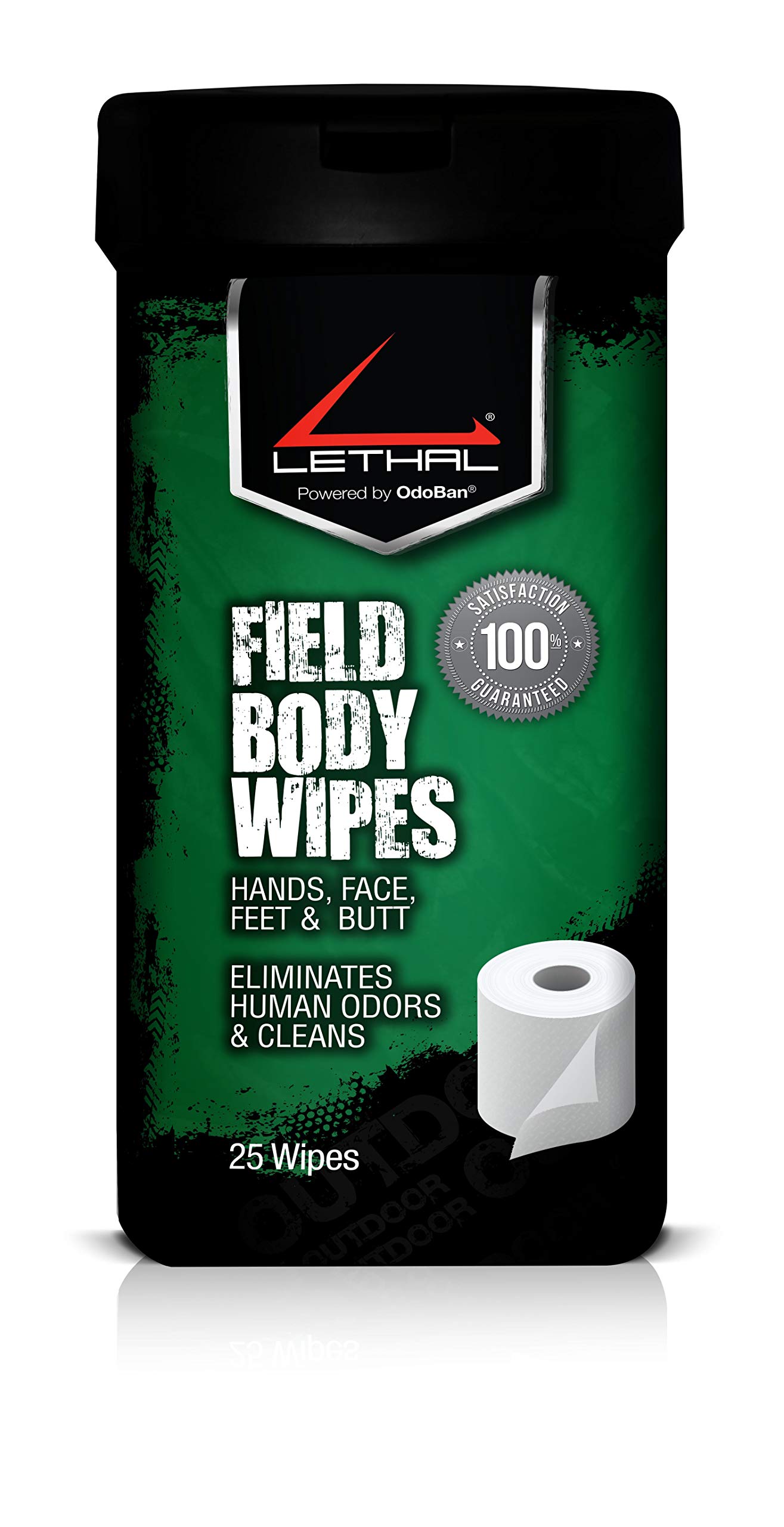 LETHAL Hunting Scent Eliminator Field Body Wipes 2-Pack