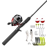 Zebco 404 Spincast Reel and 2-Piece Fishing Rod Combo, Durable Fiberglass Rod with EVA Handle, QuickSet Anti-Reverse Reel with Built-In Bite Alert, Pre-Spooled