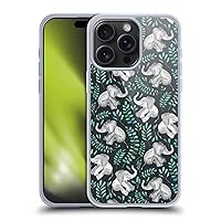Head Case Designs Officially Licensed Micklyn Le Feuvre Little Laughing Elephants in Turquoise and Grey Wildlife Soft Gel Case Compatible with Apple iPhone 15 Pro Max and Compatible with MagSafe
