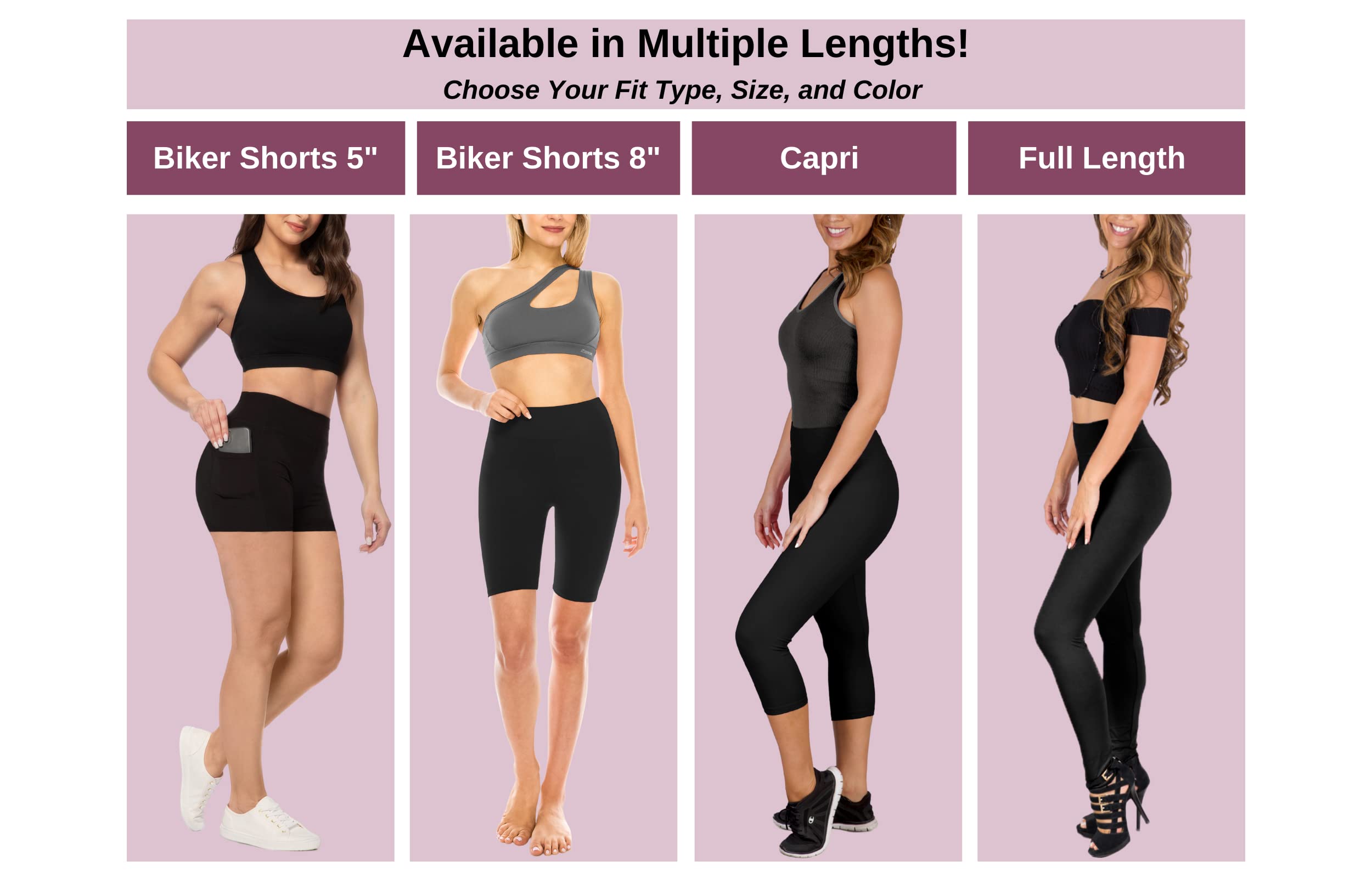 SATINA High Waisted Leggings for Women - Capri & Full Length Women's Leggings