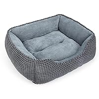 MIXJOY Dog Bed for Large Medium Small Dogs, Rectangle Washable Sleeping Puppy Bed, Orthopedic Pet Sofa Bed, Soft Calming Cat Beds for Indoor Cats, Anti-Slip Bottom with Multiple Size (30'', Grey)