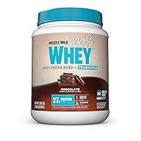 100% Whey With Probiotics Protein Powder, Chocolate, 1.85 Pound, 23 Servings, 27g Protein, 2g Sugar, 1B CFU Probiotics, Low in Fat, NSF Certified for Sport, Packaging May Vary