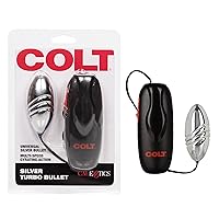CalExotics Colt Turbo Bullet Vibrator - Waterproof Sex Toys for Couples - Wired Adult Vibe Egg Male P Spot Massager - Silicone Prostate Massager - Black