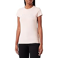 A｜X ARMANI EXCHANGE Women's Slim Stretch Cotton Embellished Logo Fitted Tee
