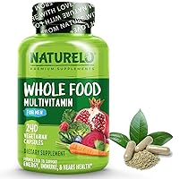 NATURELO Whole Food Multivitamin for Men - Vitamins, Minerals, Antioxidants, Organic Extracts - Vegetarian - for Energy, Brain, Heart, Eye Health - 240 Vegan Capsules, 1 Pack