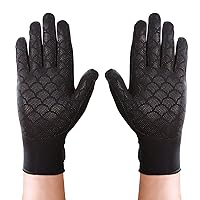 Full Finger Arthritis Gloves, Black, Large