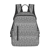 Black White Snake Skin Print Simple And Lightweight Leisure Backpack, Men'S And Women'S Fashionable Travel Backpack