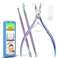 Cbiumpro Cuticle Cutter, Nail Cuticle Trimmer with Cuticle Pusher, Cuticle Nippers, Cuticle Remover Tool, Professional Cuticle Clipper for Women - with Case