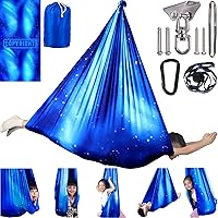 Double Layer Sensory Swing for Kids & Adults Holds up to 300lbs Indoor and Outdoor Therapy Cuddle Swing with 360° Swivel Hanger Kit Adjustable Swing with Aspergers Autism ADHD