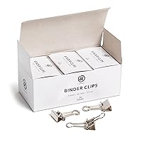 U Brands Small Binder Clips, Metallic Silver, Office Organization Supplies, 19mm, 72 Count
