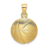 14K Yellow Gold 2-D Textured Basketball Charm - 13.8mm