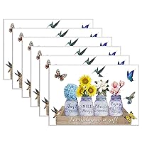 Easy to Clean Placemats Everyday is A Gift Hummingbird Butterfly Floral Table Placemat 30x45 Cm Table Settings for Dining Table Decor Oxford Fabric Heat Resistant Stain Resistant Non-Slip