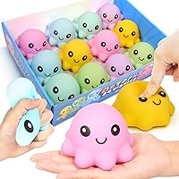 Octopus Squishy Balls Soft Stress Balls for Kids, 12 Pack Octopus Stress Toys, Stress Relief Squeeze Toys for Adults, Goodie Bag Fillers, Party Favors for Kids