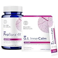 GI InnerCalm & ProFlora 4R Probiotic Gut Health Bundle by Biocidin - Soothing Daily Gut Support Drink & Spore Based Probiotic with Aloe to Support Digestion, Occasional Gas & Bloating (2 Products)
