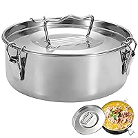 Flan Mold Stainless Steel Flan Pan with Lid and Handle Large Capacity Flan Maker Portable Round Flan Plate for Cheese Cake Chocolate Cupcake Pudding Cooking Supplies