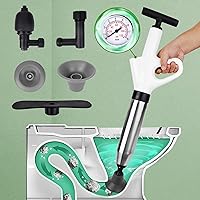 Toilet Plunger,Drain Clog Remover Tools,High-Pressure Air Drain Blaster Gun with Real-Time Barometer,Plumbing Tools,Snake Drain Clog Remover,Plungers for Toilet Bathroom,Sink,Floor,Kitchen Clogged