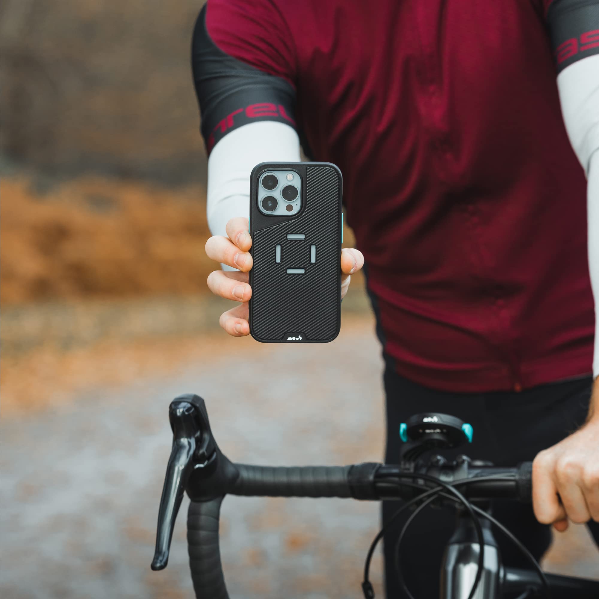 MOUS - Bike Phone Mount and Phone Case for iPhone 14 Pro Max - Bicycle Phone Holder Kit - IntraLock Bike Mount and Evolution Phone Case for iPhone 14 Pro Max - Evolution Cycle
