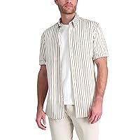Haggar Men's Short Sleeve Stretch Fashion Print Shirt