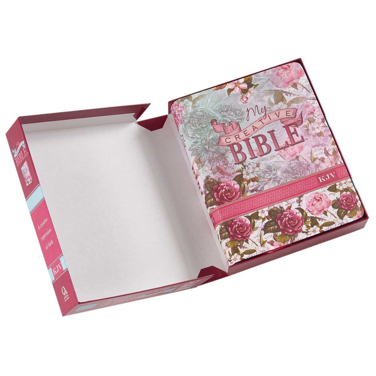 KJV Holy Bible, My Creative Bible, Faux Leather Flexcover - Ribbon Marker, King James Version, Pink Floral