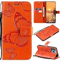 Phone Cover Wallet Folio Case for Oppo Reno 10X Zoom, Premium PU Leather Slim Fit Cover for Reno 10X Zoom, 2 Card Slots, Exact fit, Orange