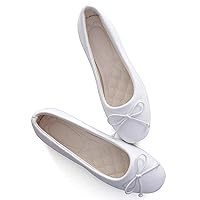 Ladies Faux Suede Summer Casual Cute Dress Flats Outdoor Walking Shoes T-White US 4.5