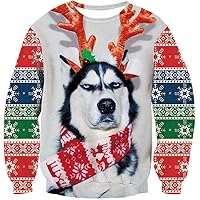 Mens/Womens Ugliest Christmas Sweatshirt 3D Unique Hilarious Graphic Pullover Shirt S-4XL