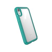 Speck Products Presidio V-Grip iPhone XR Case, Clear/Caribbean Blue
